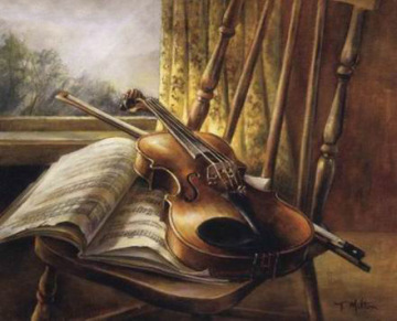 Violoncello oil painting