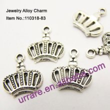 Antic Silver Crown Shape Jewelry Alloy Charm