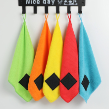 Colorful microfiber kitchen cleaning hook and loop towel