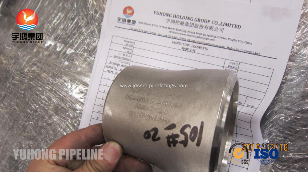 Butt Weld Fitting, ASTM B366 Inconel 625 Reducer, ANSI B16.9 , Penetrant Inspection