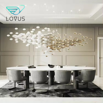 Lovus Progetto industriale commerciale personalizzato Modern Villa Hotel a sospensione Luce Luxury Benil Crystal Crystal lampadario