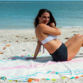 customised large thick woven beach towel