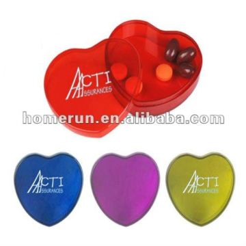 heart shape pill box/plastic admission box