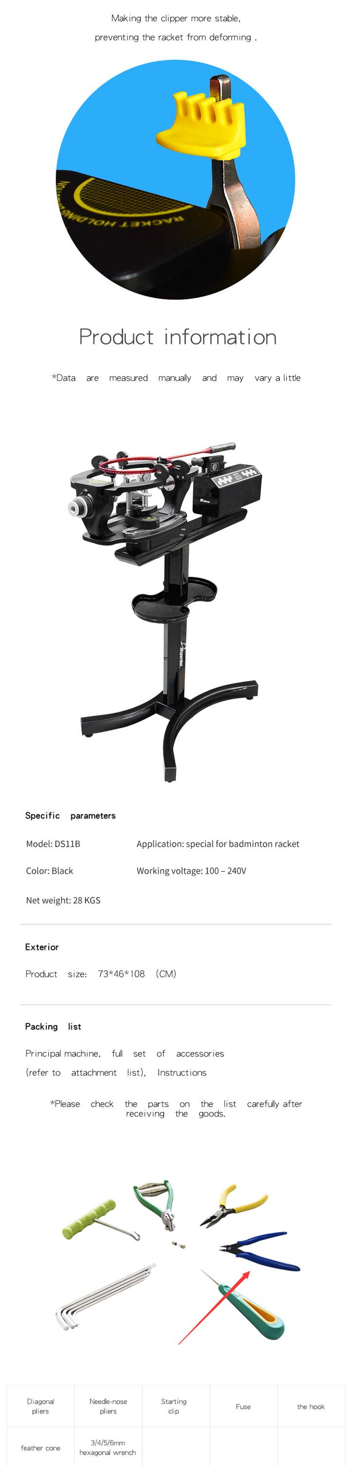 Elektryczna konstrukcja Trwała S516 Badminton Rakieta Stand Stand Stringing Machine Cena