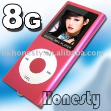 mp4 player with FM, recorder, 1.8 TFT display, 8GB memory supported