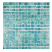 Teal Watercolor Glass Mosaic