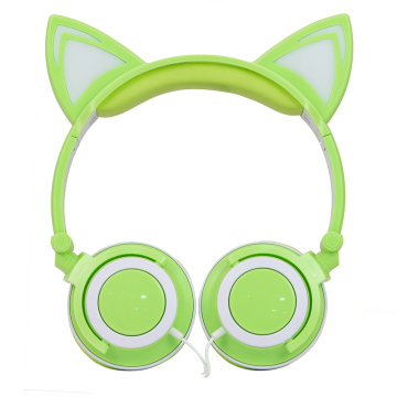 輝く猫のヘッドフォン子供マコロンカラーヘッドフォン