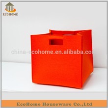 red color felt material foldable storage box