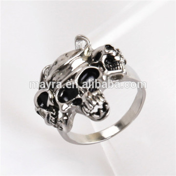 custom 316l stainless steel skull wedding rings