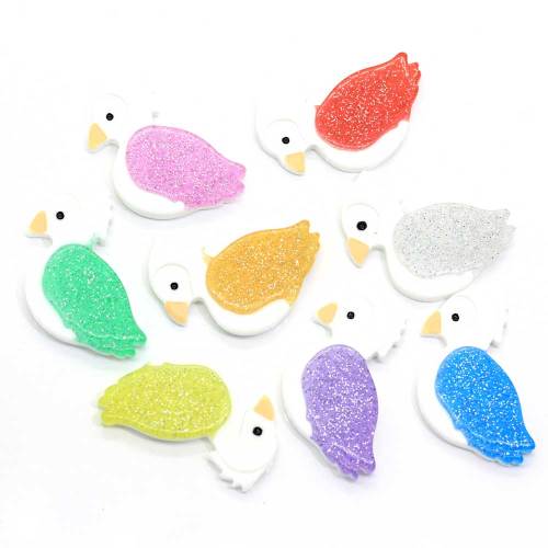 Simpatici mini uccelli colorati perline Charms con retro piatto Decorazioni fatte a mano Slime Filler Phone Shell Ornamenti Artigianato fai da te