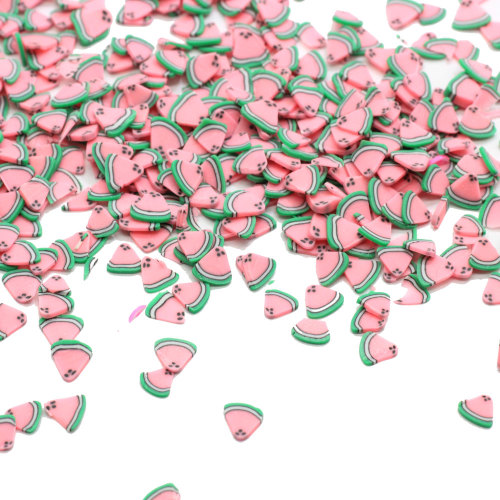 Symulacja różowa glina arbuzowa plasterek glina polimerowa owoce zdobienie paznokci dekoracje DIY akcesoria ozdoba bożonarodzeniowa
