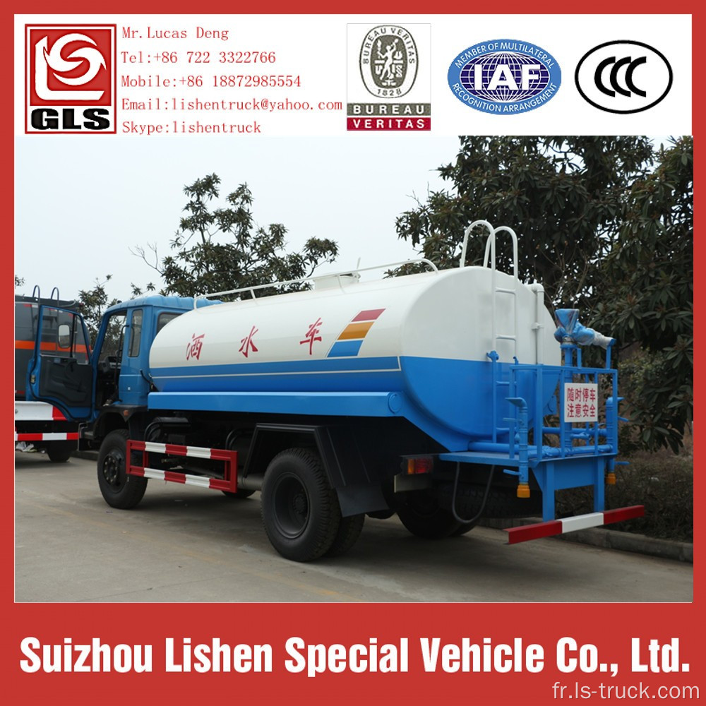 Camion de réservoir d&#39;eau de Dongfeng arroseur de réservoir de 10 tonnes