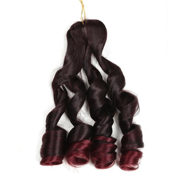 22inch Loose Wave Crochet Hair Braids Big Wave Wavy Crochet Synthetic Braiding Hair Pre-stretched Ponytail Extension