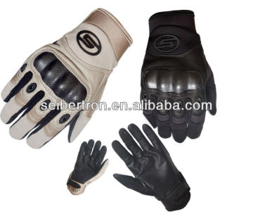 Carbon Fiber Shell knuckle protection sports safety gloves Genuine leather tactical gloves