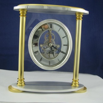 Tahari Arch Mahogany Glass Clock Engraving