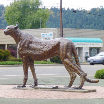 High Quality Outdoor Garden Folk Art Large Life Size bronze cheetah sculpture