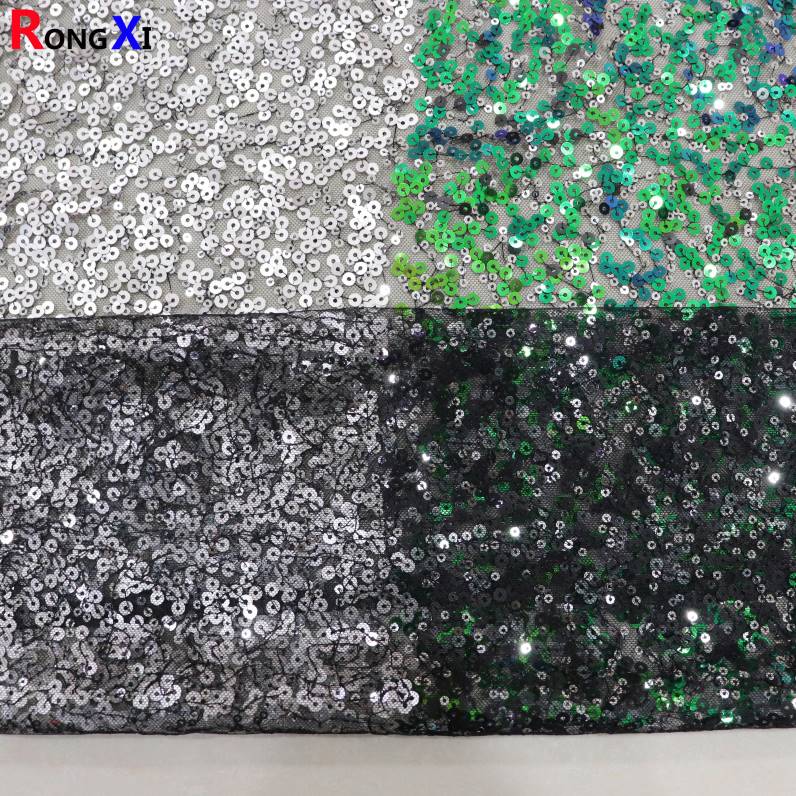 RXF1066 3mm&5mm mixed Brand New sublimation Bridal Sequin Fabric