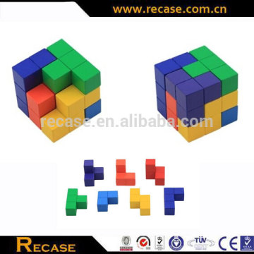 Wooden IQ cube puzzle assembling cube wooden toy