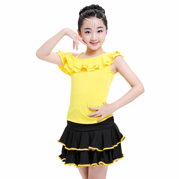 New Hot Yellow Girl Children Latin Dance Dress