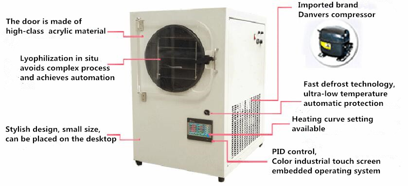 lab use vacuum dryer fruit vegetable insect flower tea lyophilizer dehydrator