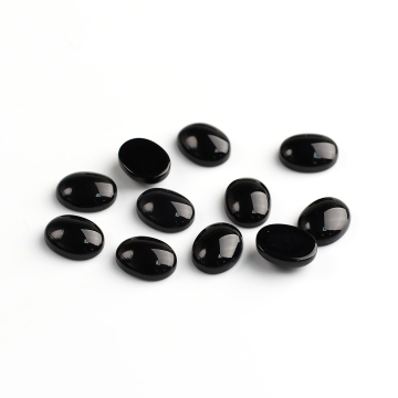 Black Agate cabochon black Gemstone Oval Flatbacks Gemstones