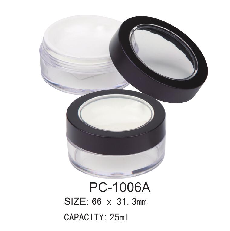 25 ml rund plast kosmetisk lös pulverburk PC-1006A