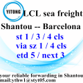 Shantou Consolidación de servicios de flete marítimo a Barcelona