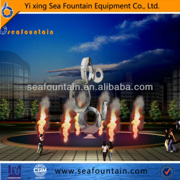 fire jet garden water fountain stone sculpture fountain