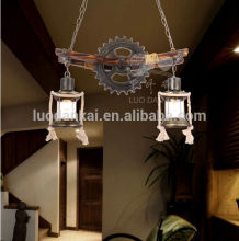 Newest modern iron and Resin pendant lamp light Brass chandelier bamboo