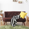 Japanese Wooden Legs Loveseat Linen Armless Sofa