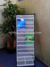 Library magazine rack with wheels