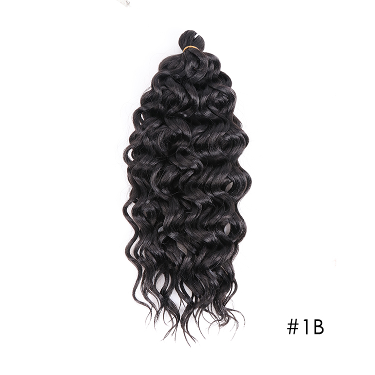 Factory direct sale 18" ocean wave braid afro ombre asap attachment weft curl synthetic weave gray braid ocean wave crochet hair