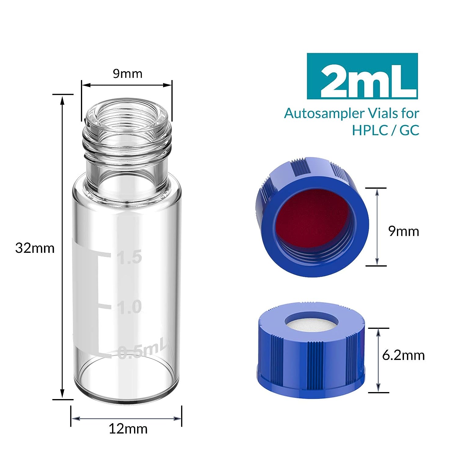 cheap 9-425 2ml autosampler glass HPLC LC GC chromatography vials