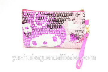 wholesale alibaba fashion cute print sequin cosmetic small bag