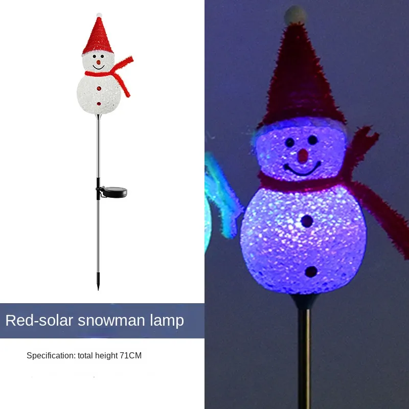 Illuminating Festive Snowman Solar Floor Lamps for Outdoor Decor
