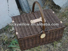Classical Rectangle wicker picinic hamper &basket with handle for 4 persons