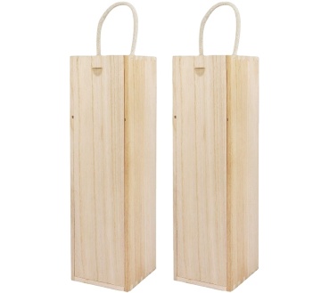 Wooden Wine 2 Pack Box With Rope Handle