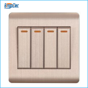 aluminium panel 4gang light wall switch