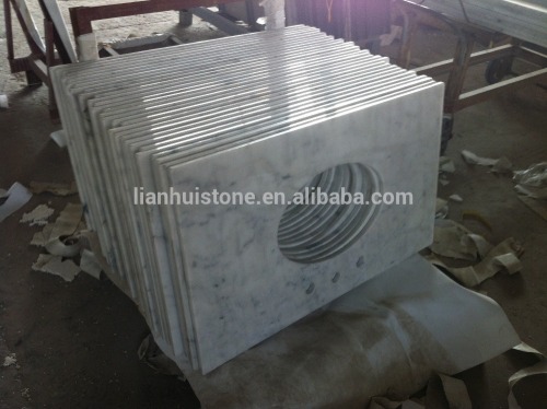 marble vanity top with ceramic sink cut out, factory price marble bathroom top, factory price marble vanity top