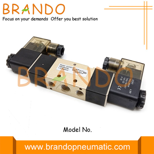 4V220-08 1/4 &quot;DIN Connector Double Solenoid Pneumatic Valve