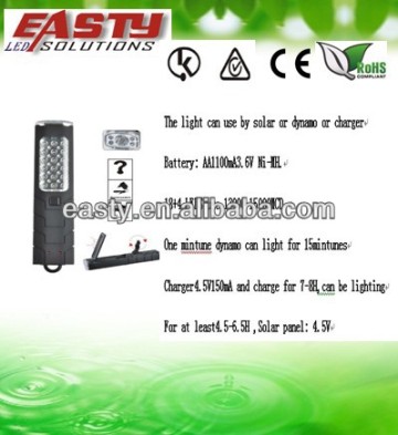 solar dynamo led work light soar flashlight