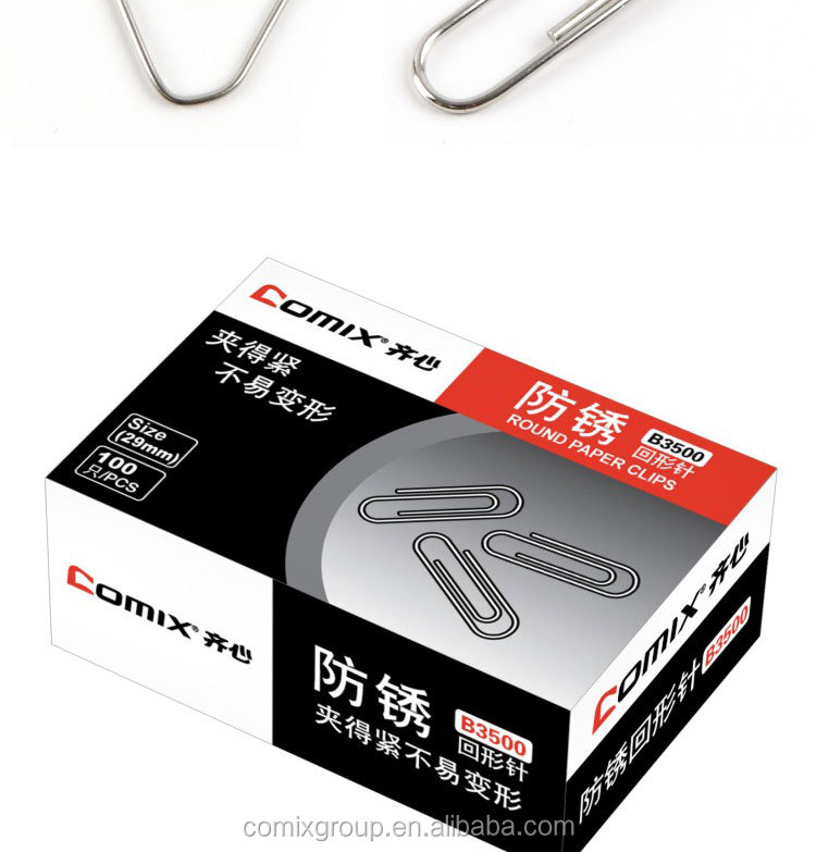 School stationery supplies flat metal paper clip