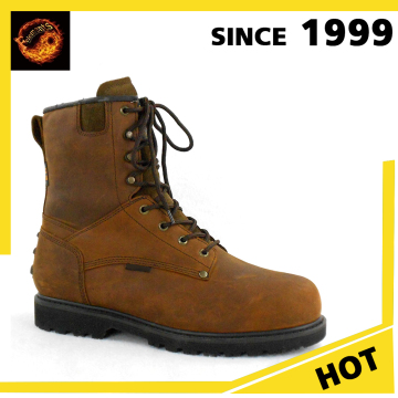 Outdoor waterproof Leather tooling rubber safety logging boots
