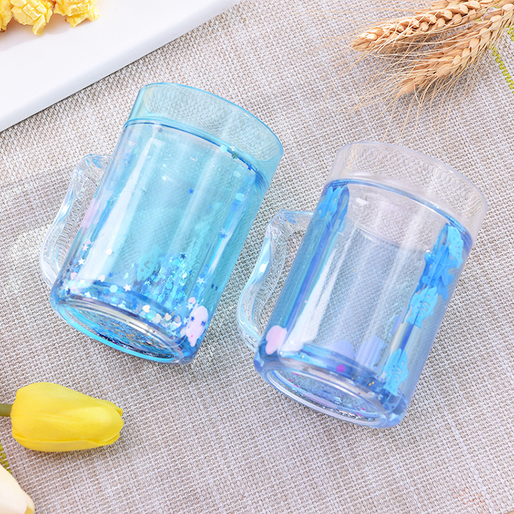Refreezable 16oz Frosty Gel Mugs With Handle| Double-Wall Insulation for Ice Cold Beer Drinking BPA-Free Freezer Mugs With Gel