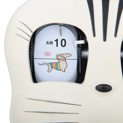 Cat-face Flip Metal Desk Clock