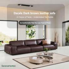 Timeless Design Comfortable Leather Couch