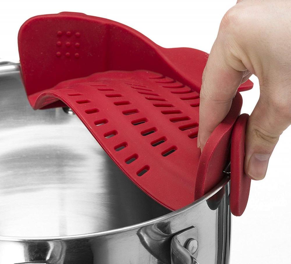 Silikon Clip-on Strainer för Spaghetti Pasta Colander