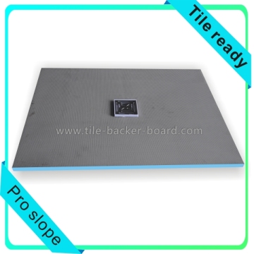 Pre-sloped waterproof bath tray