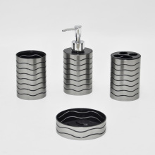 4 pcs Luxury Plastic Silver Bathroom Set for Hotel