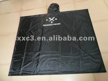 100% Polyester Black Color Military Poncho